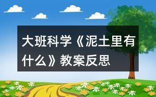 大班科學《泥土里有什么》教案反思