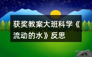 獲獎教案大班科學(xué)《流動的水》反思