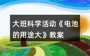 大班科學活動《電池的用途大》教案