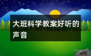 大班科學教案好聽的聲音