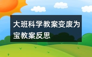 大班科學(xué)教案變廢為寶教案反思