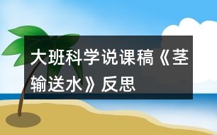 大班科學(xué)說(shuō)課稿《莖輸送水》反思