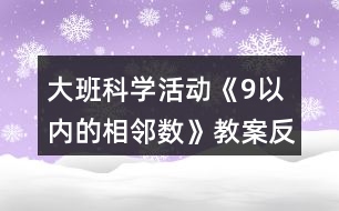 大班科學(xué)活動《9以內(nèi)的相鄰數(shù)》教案反思