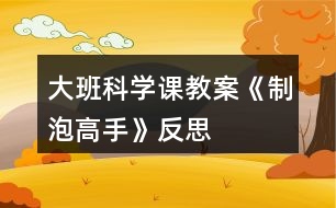 大班科學課教案《制泡高手》反思