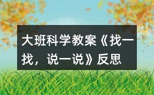 大班科學(xué)教案《找一找，說(shuō)一說(shuō)》反思