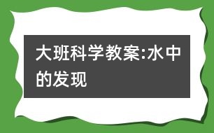 大班科學(xué)教案:水中的發(fā)現(xiàn)