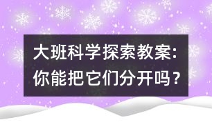 大班科學探索教案:你能把它們分開嗎？