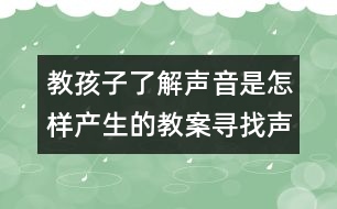 教孩子了解聲音是怎樣產(chǎn)生的教案尋找聲音