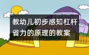 教幼兒初步感知杠桿省力的原理的教案