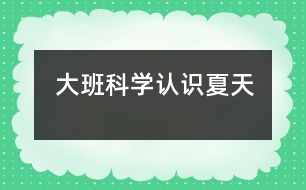 大班科學(xué)：認(rèn)識(shí)夏天