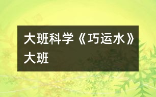 大班科學(xué)《巧運(yùn)水》（大班）