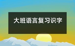 大班語言：復習識字