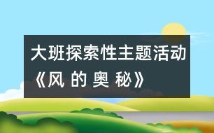 大班探索性主題活動：《風(fēng) 的 奧 秘》