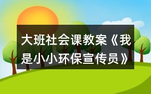 大班社會課教案《我是小小環(huán)保宣傳員》反思