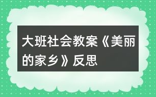 大班社會教案《美麗的家鄉(xiāng)》反思