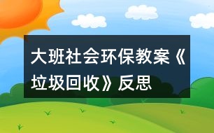 大班社會(huì)環(huán)保教案《垃圾回收》反思