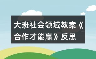 大班社會領(lǐng)域教案《合作才能贏》反思