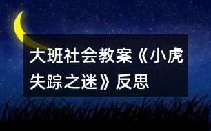 大班社會教案《小虎失蹤之迷》反思