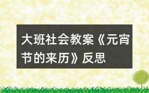 大班社會教案《元宵節(jié)的來歷》反思