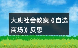 大班社會教案《自選商場》反思