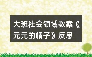 大班社會領(lǐng)域教案《元元的帽子》反思