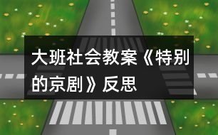 大班社會(huì)教案《特別的京劇》反思