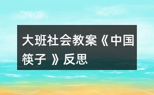 大班社會(huì)教案《中國筷子 》反思