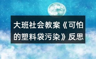 大班社會教案《可怕的塑料袋污染》反思