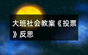 大班社會教案《投票》反思