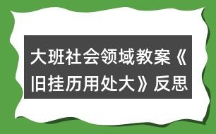 大班社會(huì)領(lǐng)域教案《舊掛歷用處大》反思