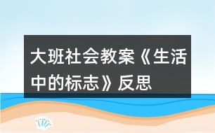 大班社會教案《生活中的標志》反思