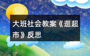 大班社會教案《逛超市》反思