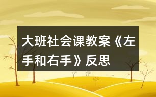 大班社會課教案《左手和右手》反思