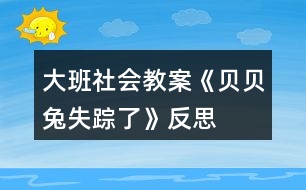 大班社會(huì)教案《貝貝兔失蹤了》反思