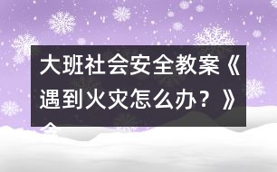 大班社會(huì)安全教案《遇到火災(zāi)怎么辦？》含設(shè)計(jì)意圖總結(jié)