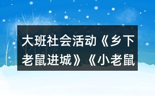 大班社會(huì)活動(dòng)《鄉(xiāng)下老鼠進(jìn)城》《小老鼠進(jìn)城》教案點(diǎn)評(píng)反思