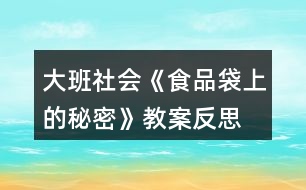 大班社會《食品袋上的秘密》教案反思