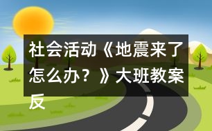 社會(huì)活動(dòng)《地震來了怎么辦？》大班教案反思