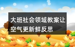 大班社會(huì)領(lǐng)域教案讓空氣更新鮮反思