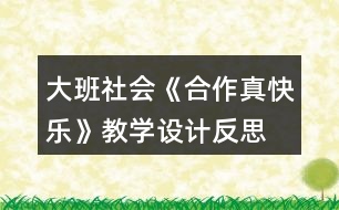 大班社會《合作真快樂》教學(xué)設(shè)計反思