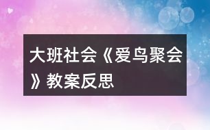 大班社會(huì)《愛(ài)鳥(niǎo)聚會(huì)》教案反思