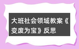 大班社會領(lǐng)域教案《變廢為寶》反思