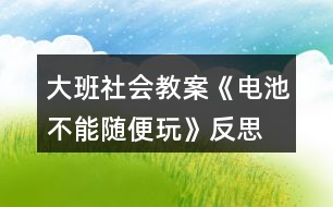 大班社會教案《電池不能隨便玩》反思