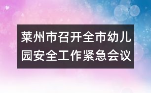 萊州市召開全市幼兒園安全工作緊急會議