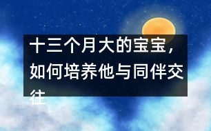 十三個月大的寶寶，如何培養(yǎng)他與同伴交往