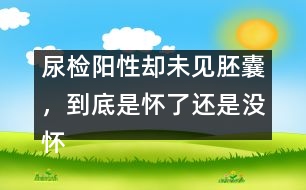 尿檢陽(yáng)性卻未見(jiàn)胚囊，到底是懷了還是沒(méi)懷