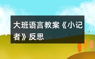 大班語言教案《小記者》反思