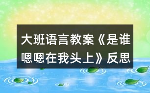 大班語言教案《是誰嗯嗯在我頭上》反思