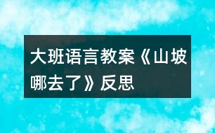 大班語言教案《山坡哪去了》反思