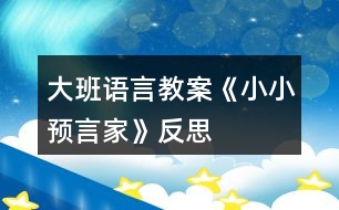 大班語言教案《小小預(yù)言家》反思